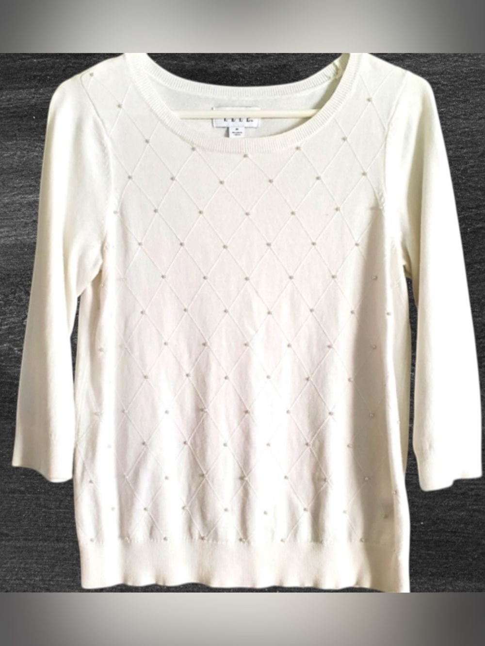 Elle Ivory Pearl Studded Sweater